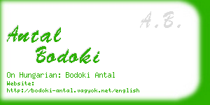 antal bodoki business card